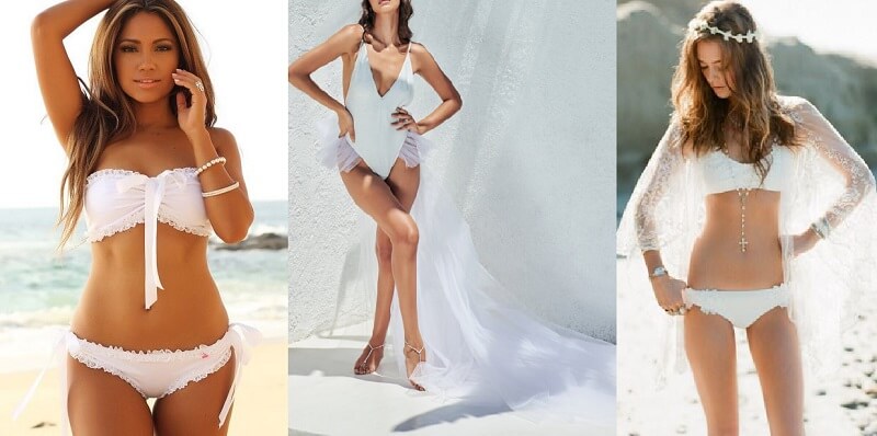 Women's wedding white swimwear