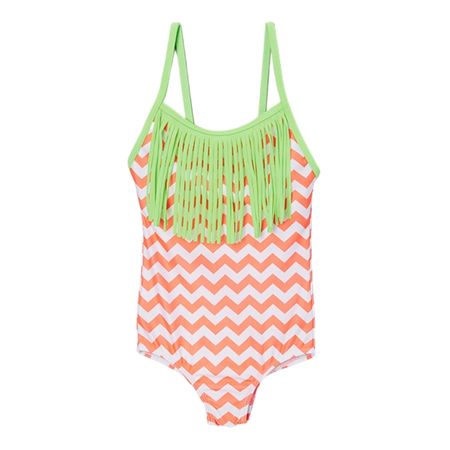 Girls fringe one piece swimsuits