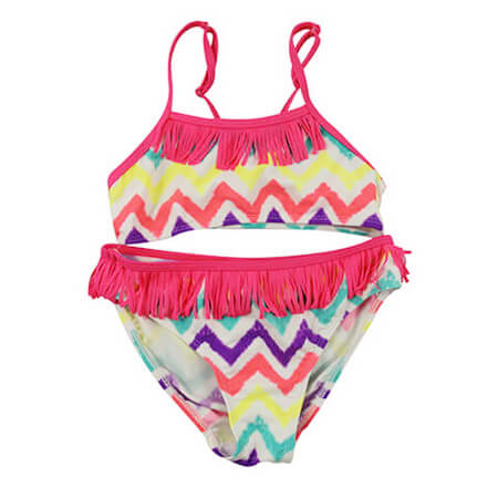 Zigzag fringe girls bikini swimsuits