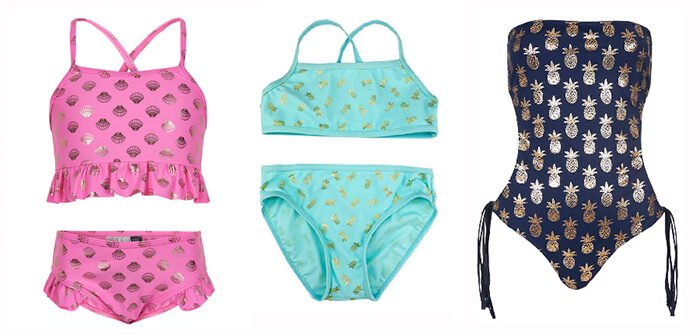 Trajes de baño de talla personalizada: trajes de baño con estampado metalizado