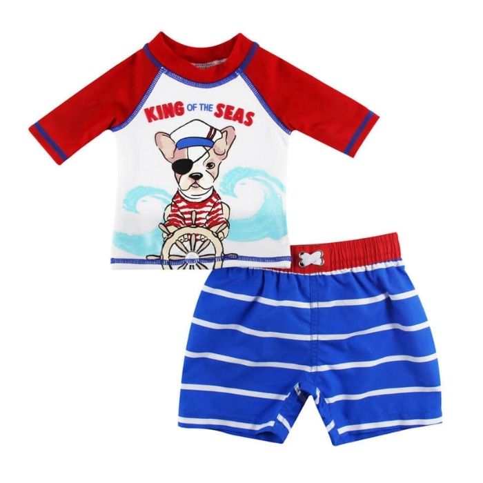 Boys Rash Guard Swimwear With Shorts