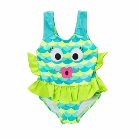 GOP-012-Fish ruffle girls one piece swimsuits