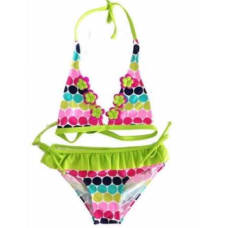 GBK-029- Girls Halter Flower Bikini