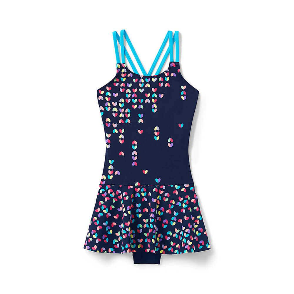 GLDR009-Girls Swimsuit With Skirt