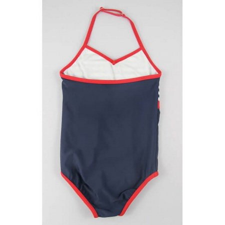 Custom Navy Girl's Stripes Bathing Suits One Piece Swimsuits ...