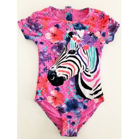 HC-020-Girls Flower Zebra Swimwear
