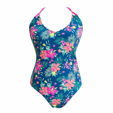 UN132292-Flowers Printing One Piece Swimsuit