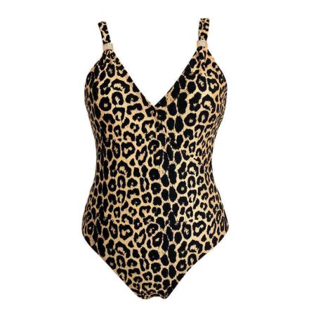 UN132293-Leopard Printing One Piece Bathing Suit