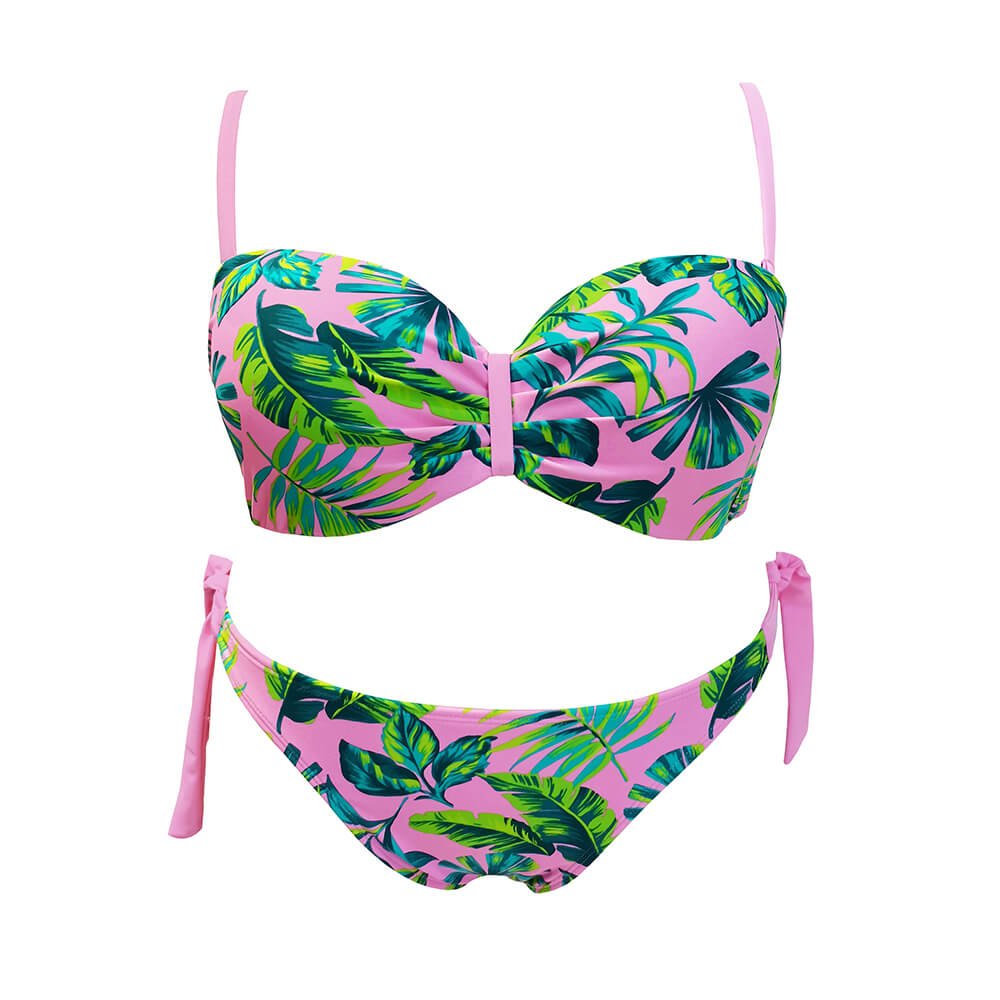 UNBN003-Tropical Plant Printing Swimsuit