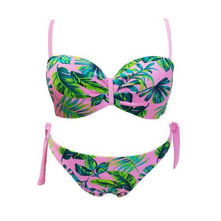 UNBN003-Tropical Plant Printing Swimsuit