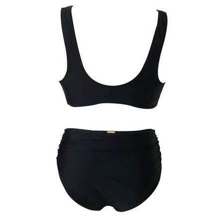 WMBK011-Black High Waisted Bikini Bottoms