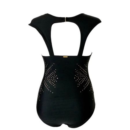 WMOP017-Black One Piece Swim