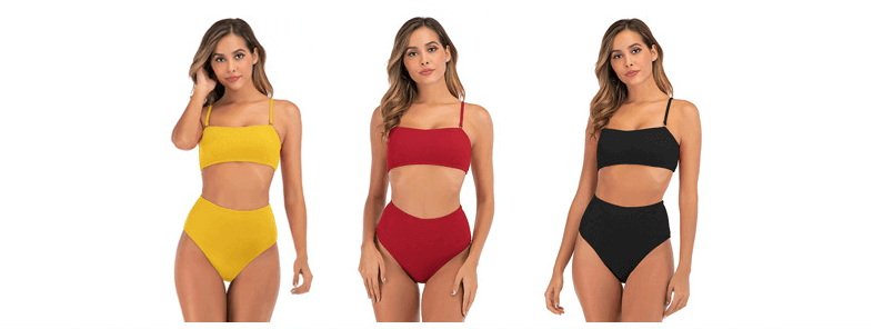 DS19021A- Split Swimsuit Woman Bikini Sexy High-Waisted Plus-Size Swimsuit Woman