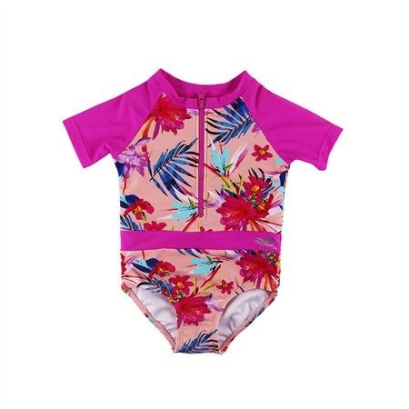 GLRG004B-girls rash guard swimsuit