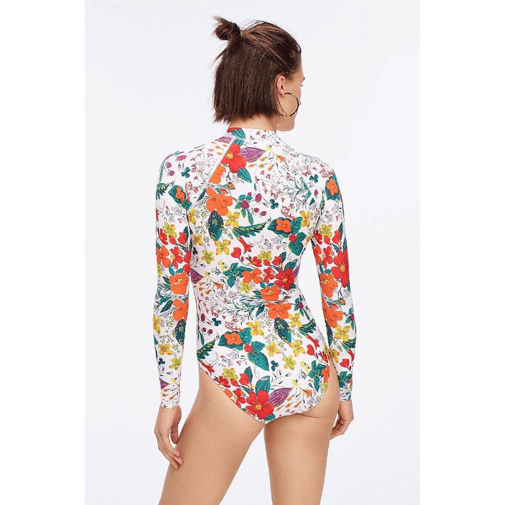 WMRG011-Zip Up Rash Guard Womens