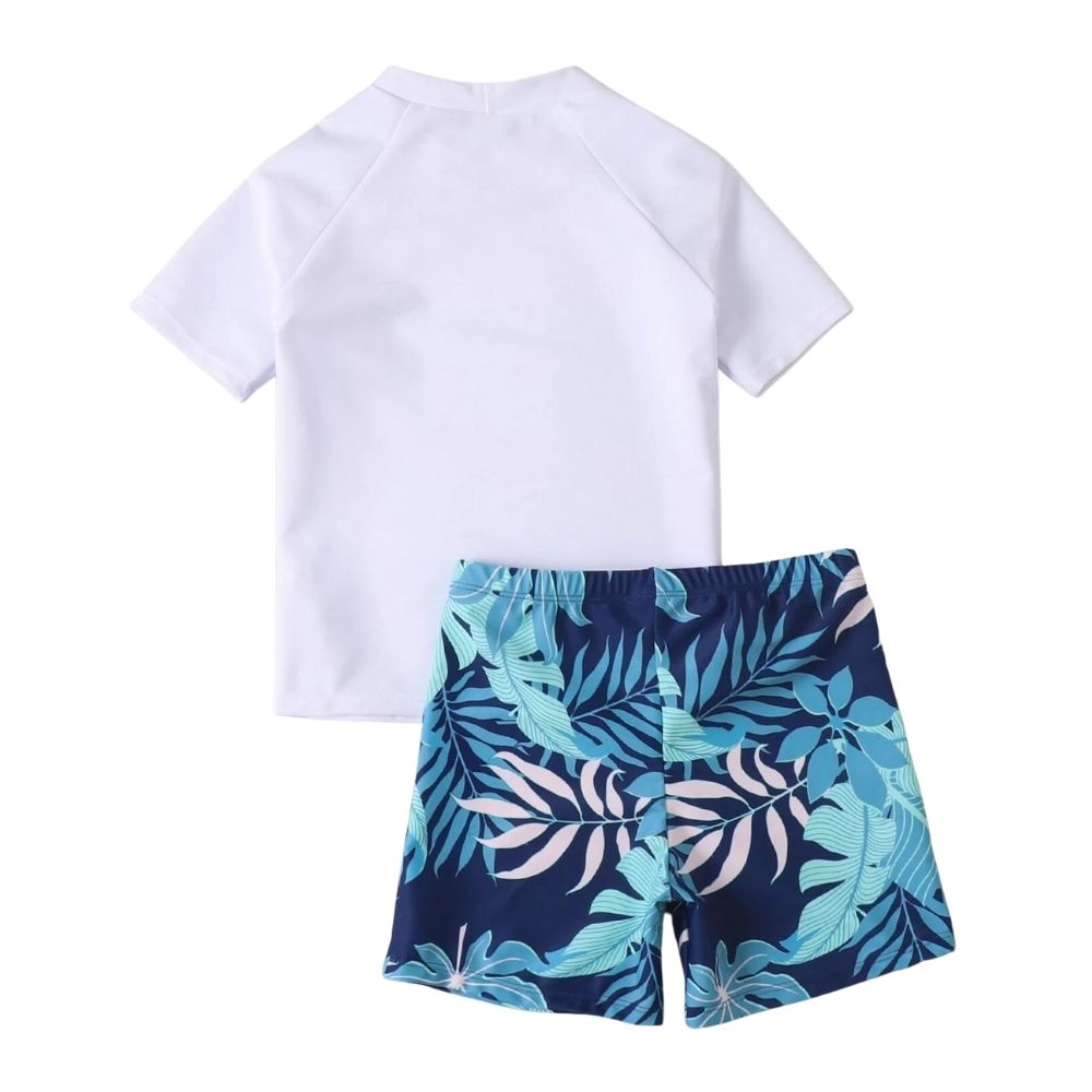 BYRG23001- Tropical Plants Print Children's Swimwear Manufacturers