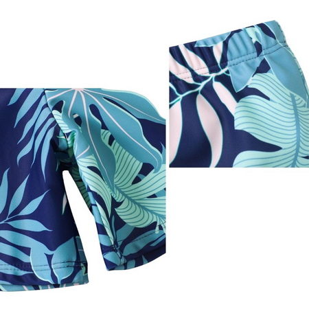 BYRG23001- Tropical Plants Print Custom Swim Shorts Manufacturers