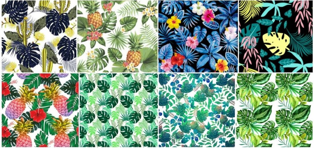 Impresiones personalizadas de plantas tropicales