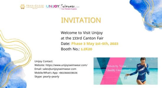 Unijoy China Swimwear & Activewear Manufacturer Invitation For the 133rd Canton Fair