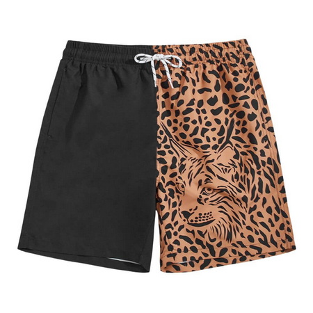 UN2022BS002-Mens Custom Board Shorts with Allover and Solid Mix