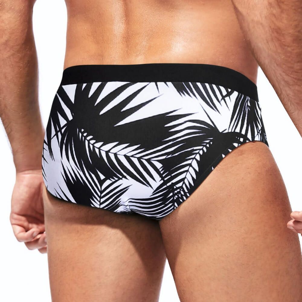UNS2023MS001-Men's Tropical Print Swim Shorts