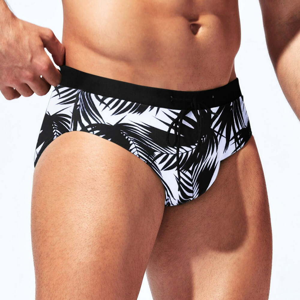 UNS2023MS001-Men's Tropical Print Swimming Shorts