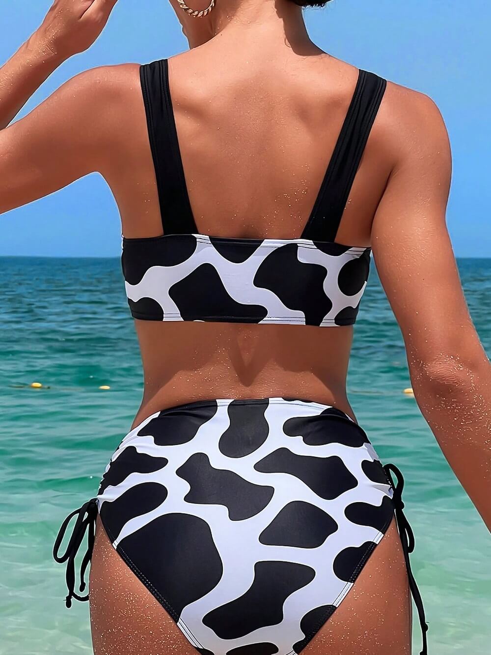 UNBK2022001-Cow Custom Print Bikini