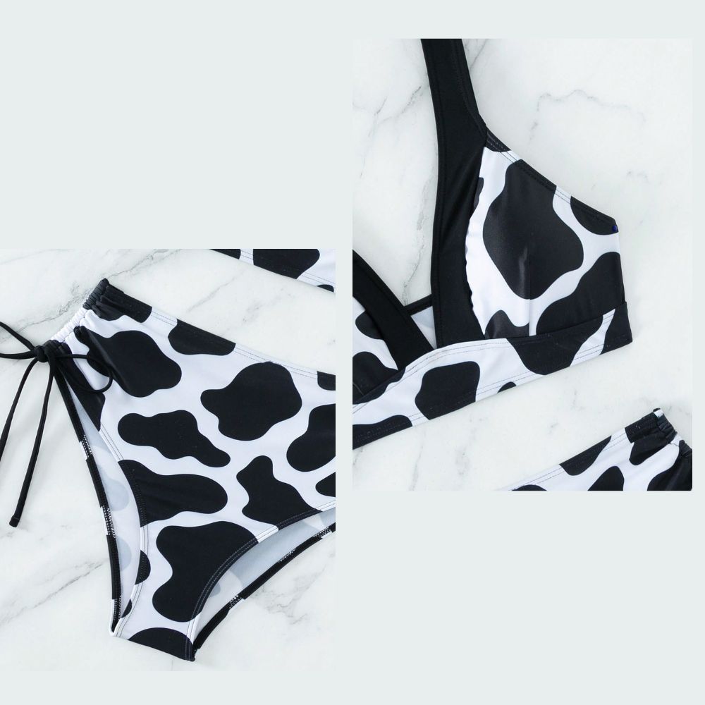 UNBK2022001-Cow Print Customize Bikini Details