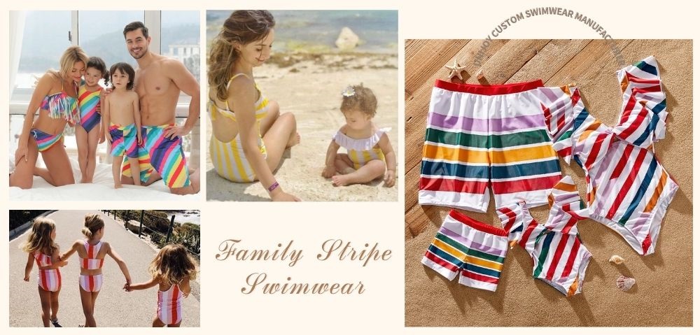 Family Coordination Striped Custom Swimwear