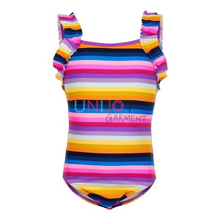 UN720012-Striped Kids Custom Swimsuit Manufacturer