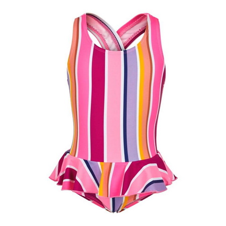 UN720056-Pink Striped Girls Custom Swimwear
