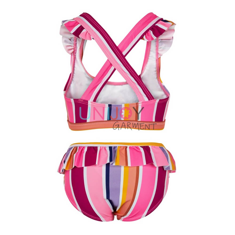 UN720057-Striped Printed Custom Made Bikini