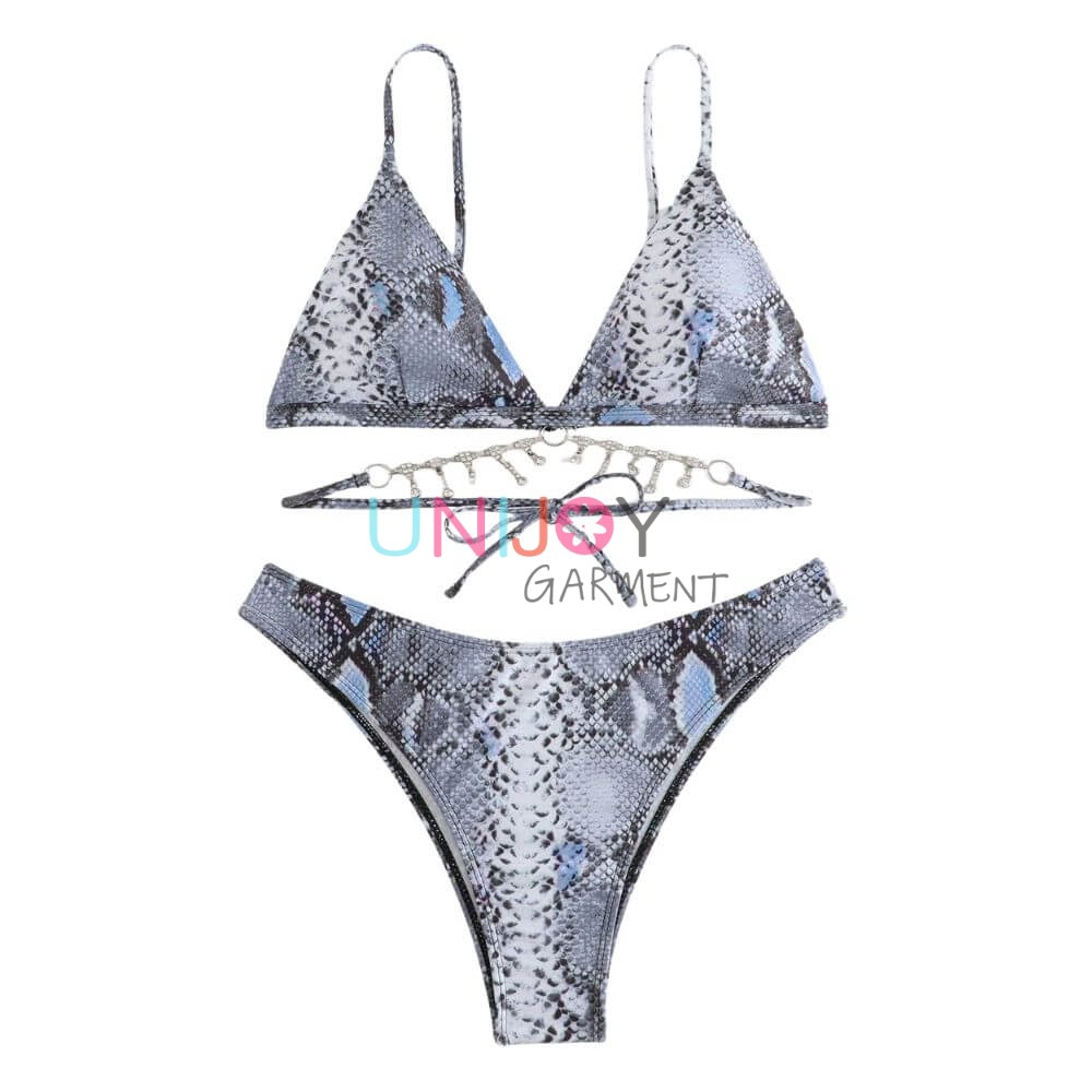 UNBK2022004-Snake Skin Custom Printed Bikini