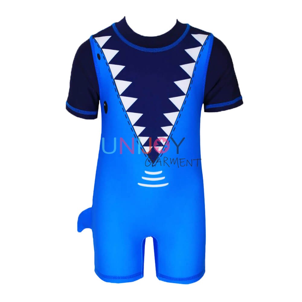 UNBYRG002-Ethical Swimwear Shark Custom Print One-piece Rashguard