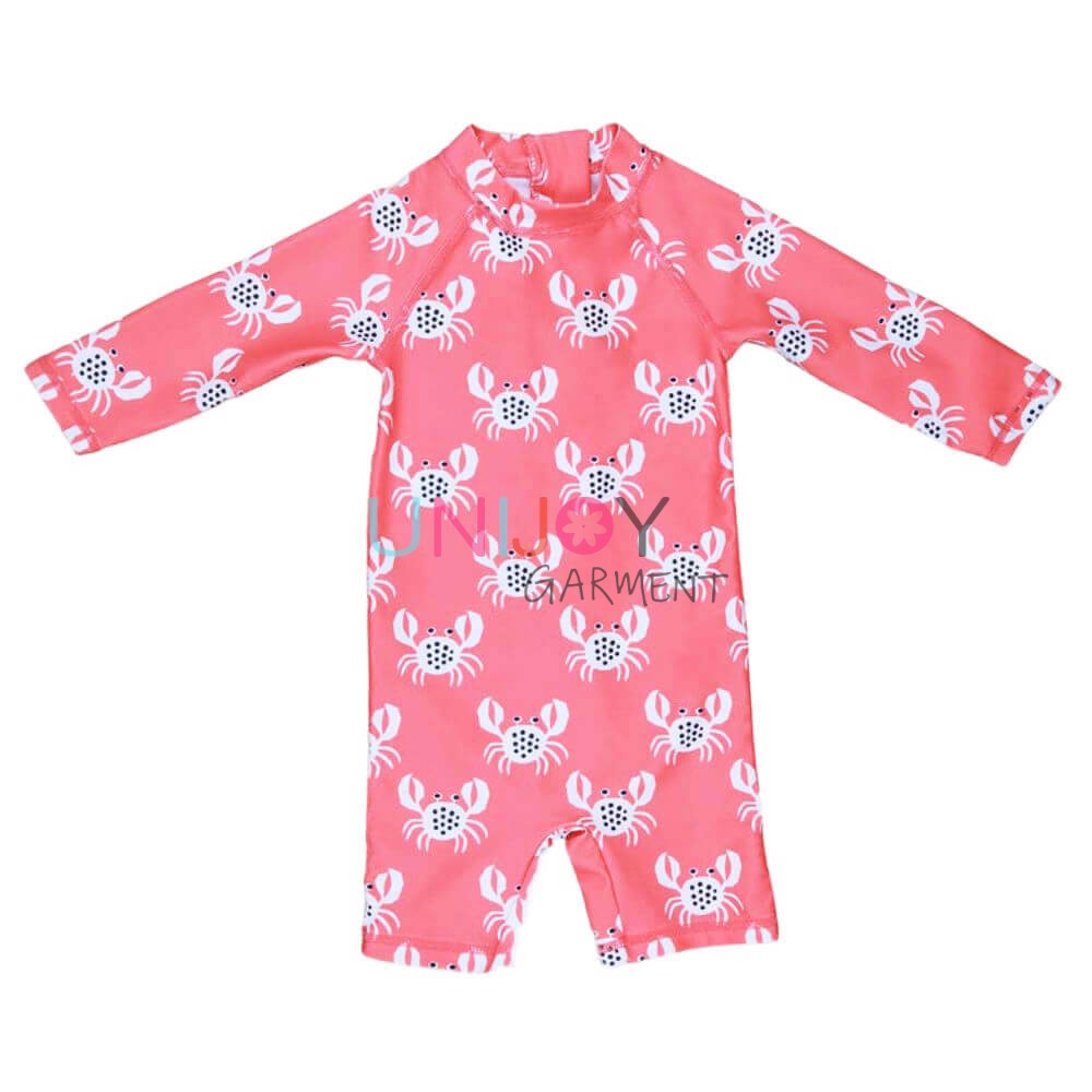 UNGLRG2301-Crab Custom One-piece Rashguard Baby Swimwear Manufacturer