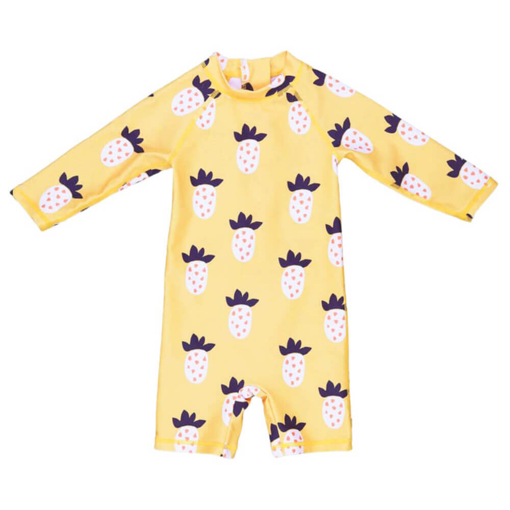UNGLRG2302-Pineapple Custom Printed Rashguard Baby Swimsuit Supplier