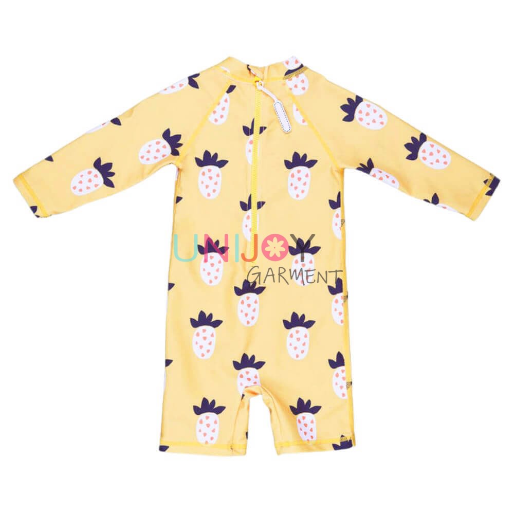 UNGLRG2302-Pineapple One-piece Rashguard Custom Kids Swimwear