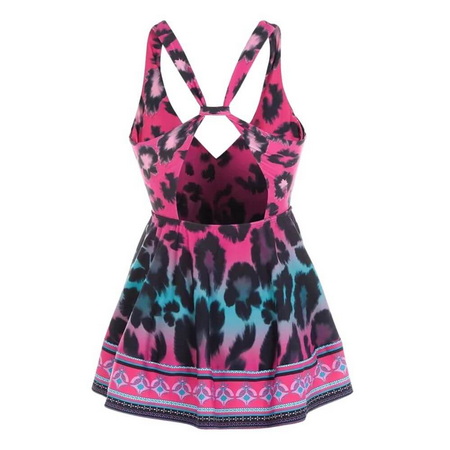 UNWMOP-009852-Private Label Swimwear With Cross Back And Animal Allover Print