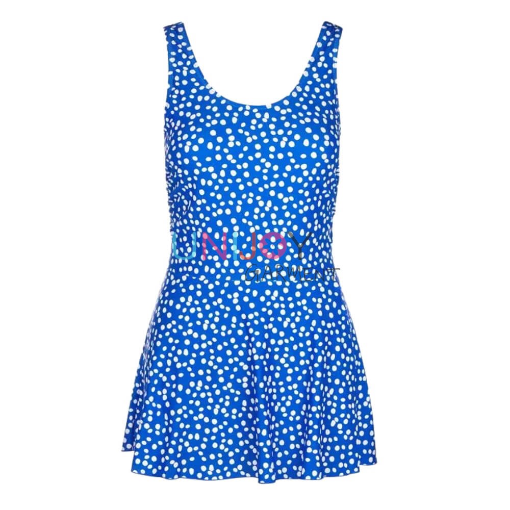 WOP-0127-Custom Made Swimsuit Spot Printed Swim Dress