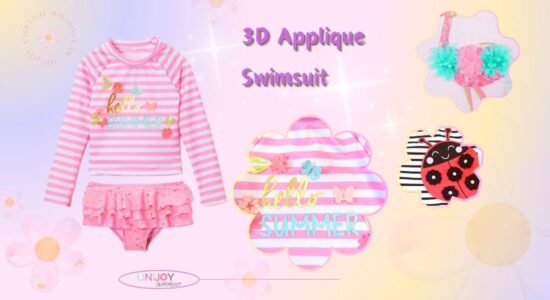 Girls 3D Applique Swimsuit-Unijoy Custom Swimwear Manufacturer