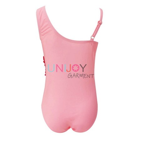 UNGLOP002-3D Flamingo Applique Girls Custom Swimwear China