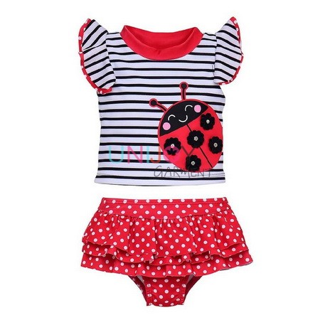 UNGLRG003-3D Ladybug Applique Custom Rashguard Swimwear China