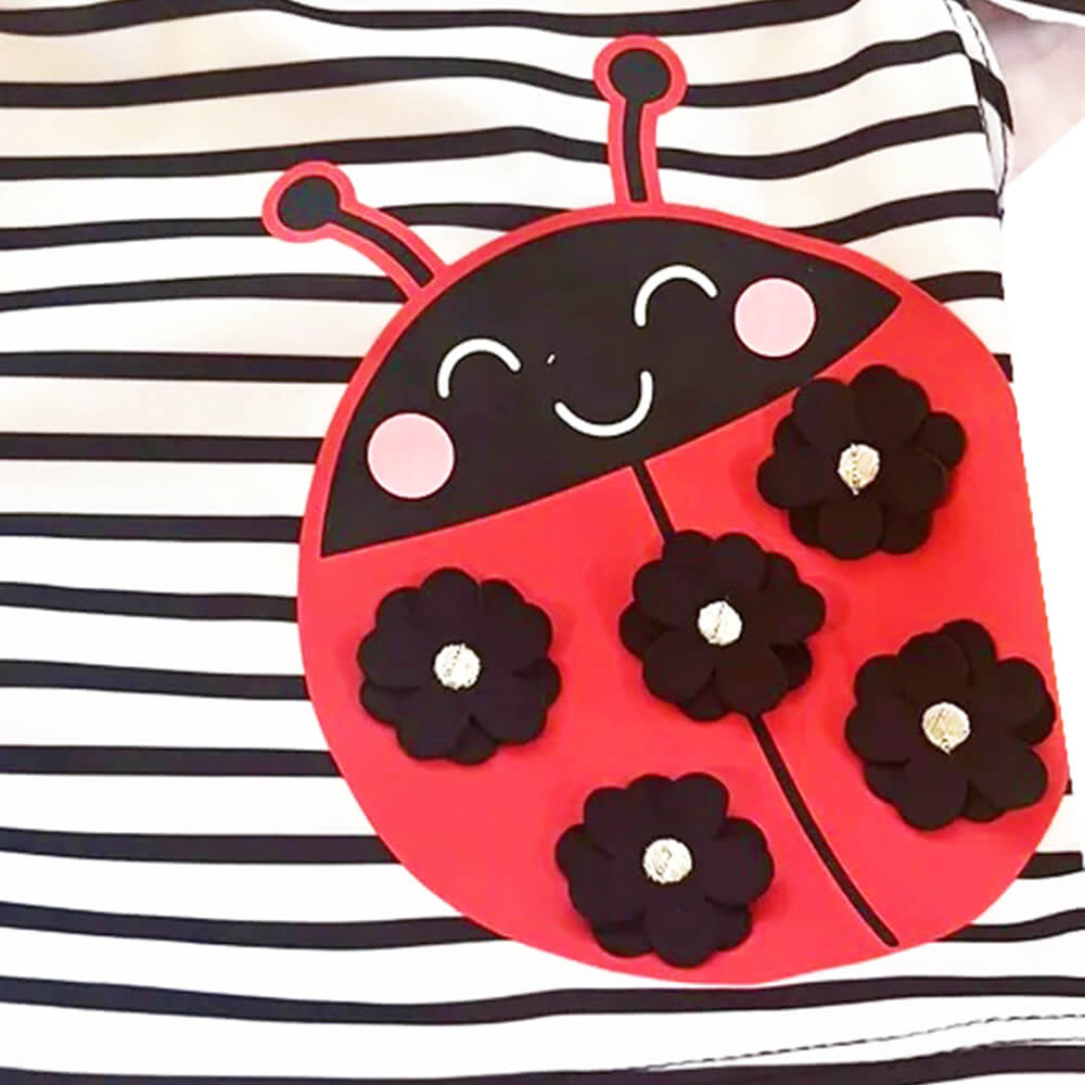 UNGLRG003-3D Ladybug Applique Rashguard