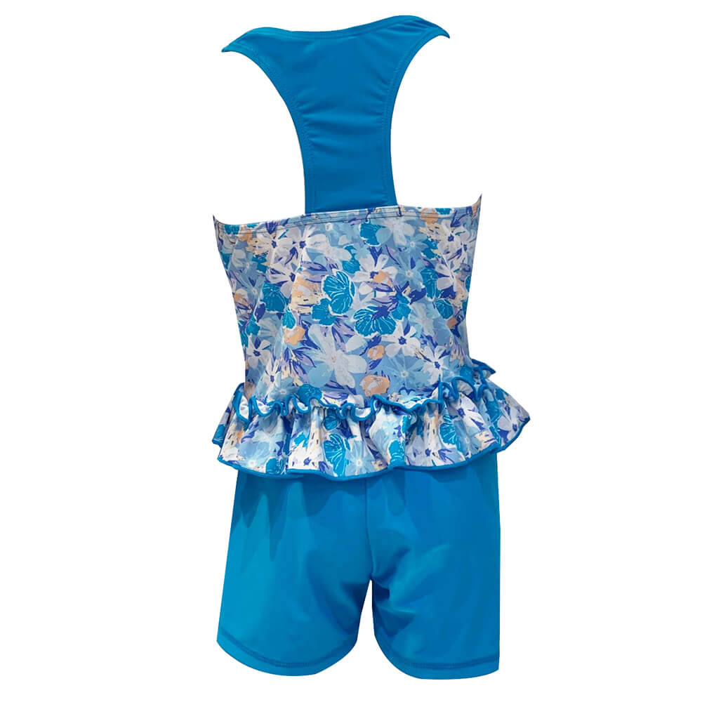 UNGLTK002-Floral Custom Swimsuit Tankini with Shorts
