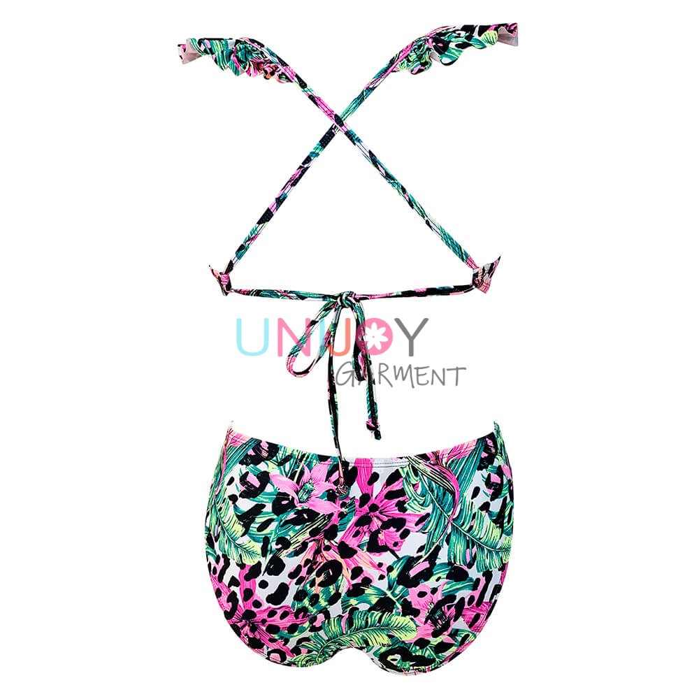 UNWMOP21-1681-Floral Print Custom Made Swimwear