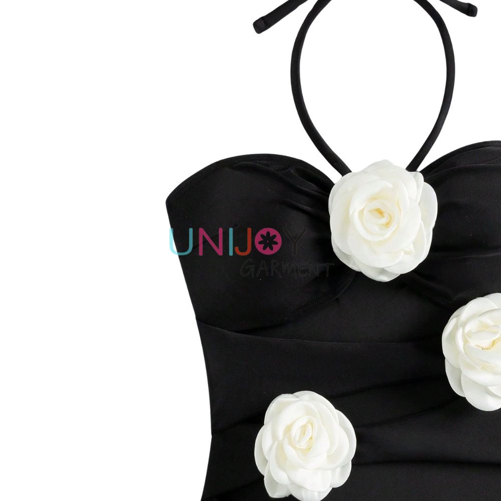 UNWMOP2401-Exquisite 3D Flower Appliques Customized One-piece Swimsuit