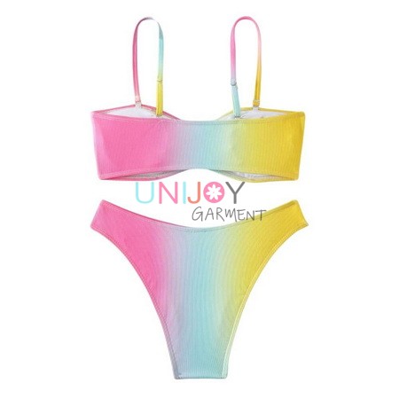 UNWMBK-2401-Ribbed Custom Bikini Tie Dye Swimsuit