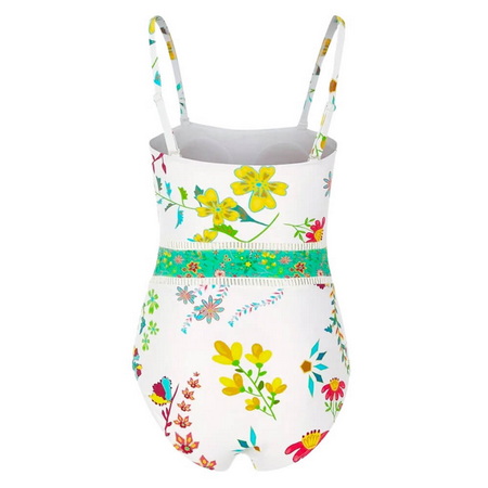 UNWMOP-009785-Women Floral Custom Print Swimsuit