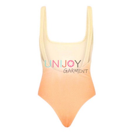 UNWMOP-2404-Gradient Tie Dye Swimsuit Custom Textured Tight One Piece