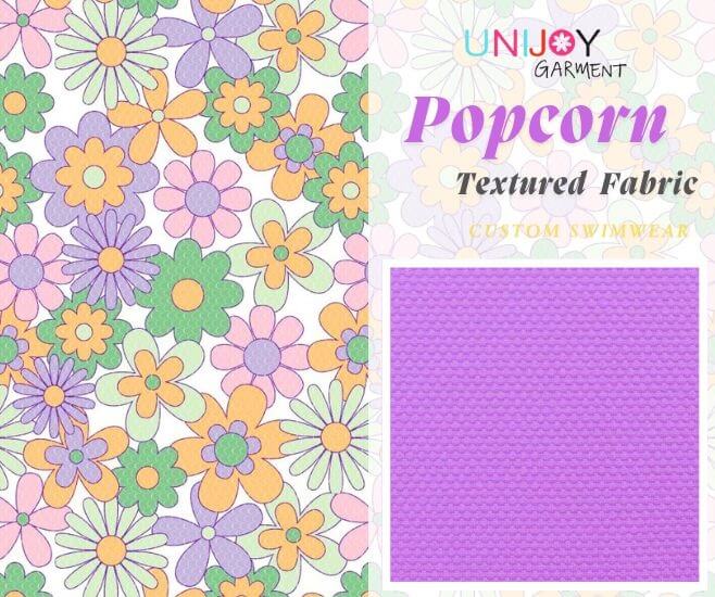 Popcorn Textured Fabric Floral Printing Custom Swimwear